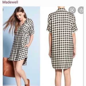 Madewell Courier Shirt Dress Black & White Size S